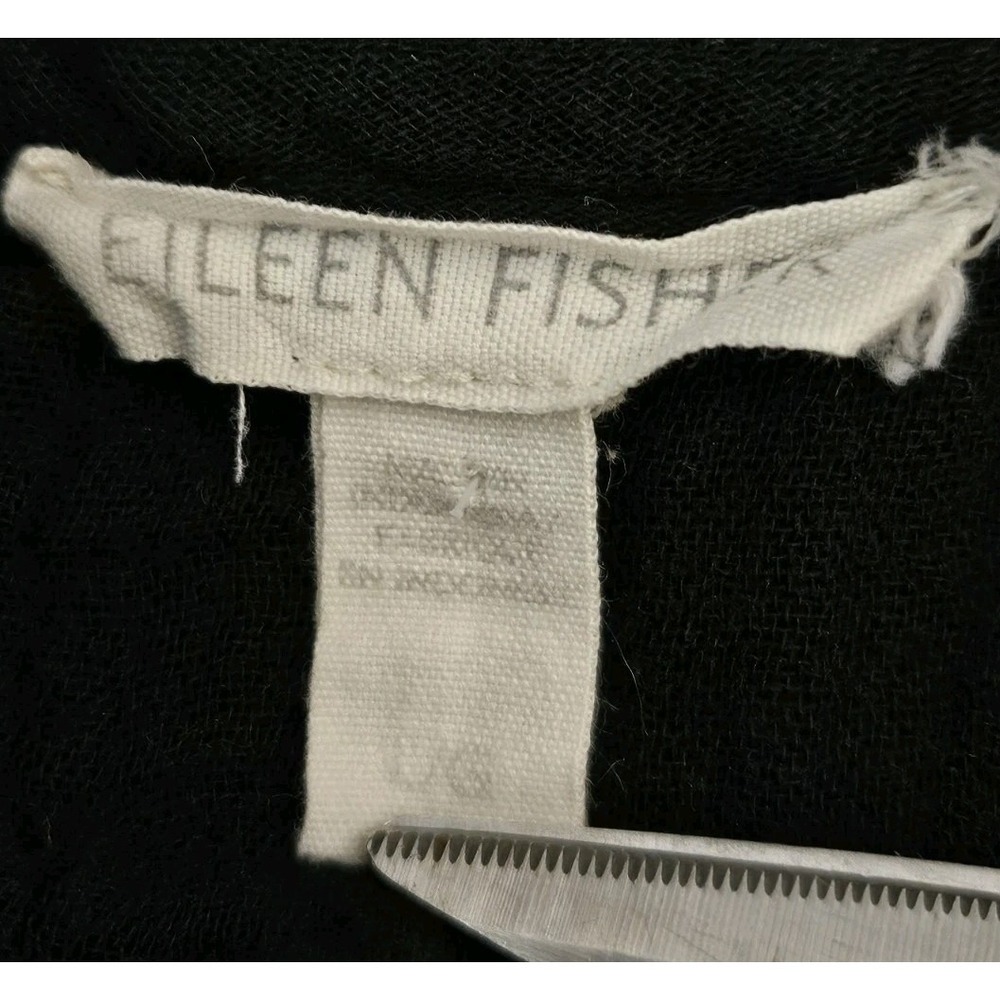Eileen Fisher Black Cotton Gauze Romper L 100% Cotton One Piece Short Sleeves - Picture 7 of 8